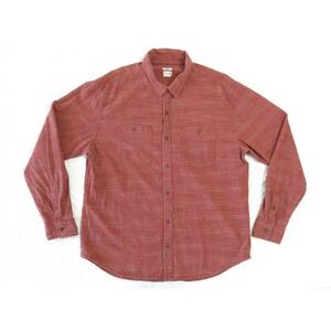 Bridge and Burn Cotton Twill Button Down Shirt Mens XXL Brick Textured Weave